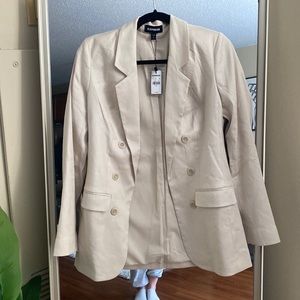 Super soft double knit double breasted blazer